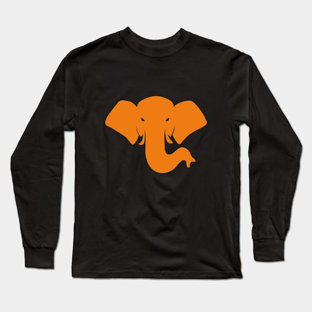 ORANGE ELEPHANT HEAD Long Sleeve T-Shirt by beautiful pets world